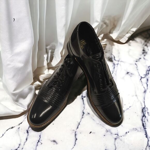 MEN'S STACY ADAMS MADISON LIZARD CAP TOE OXFORD DRESS SHOE. SIZE 11D - Picture 1 of 8